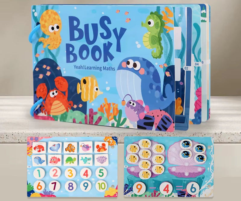 Busy Book for Kids, Animals Vehicles Dinosaurs Stickers, Matching Number & Letter Games, Interactive Learning Activity Book