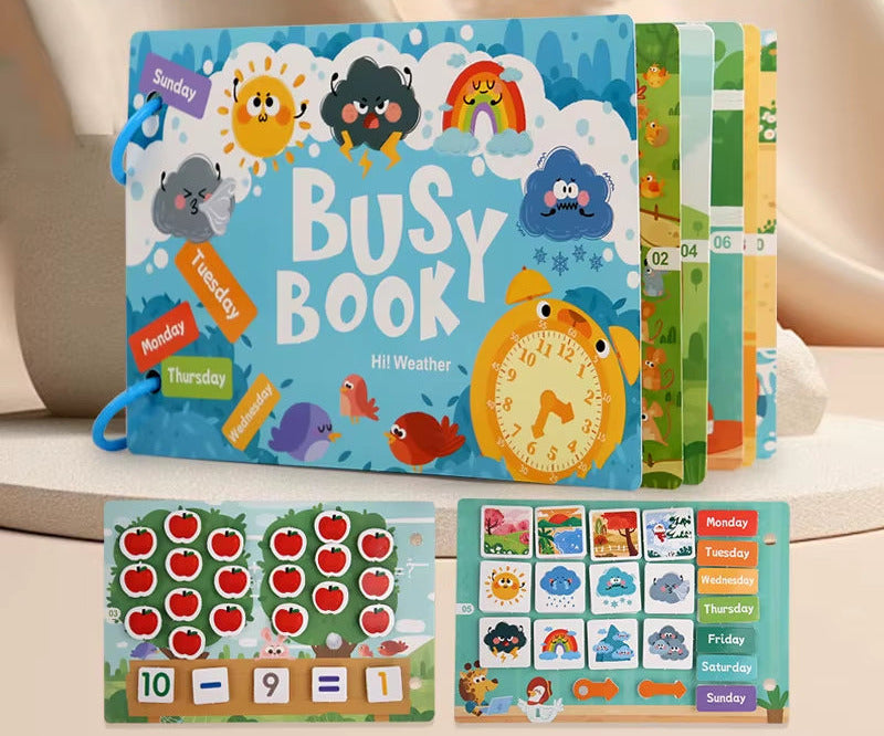 Busy Book for Kids, Animals Vehicles Dinosaurs Stickers, Matching Number & Letter Games, Interactive Learning Activity Book