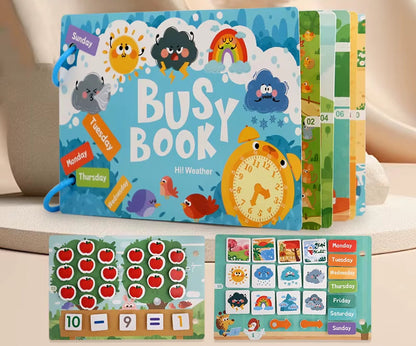 Busy Book for Kids, Animals Vehicles Dinosaurs Stickers, Matching Number & Letter Games, Interactive Learning Activity Book