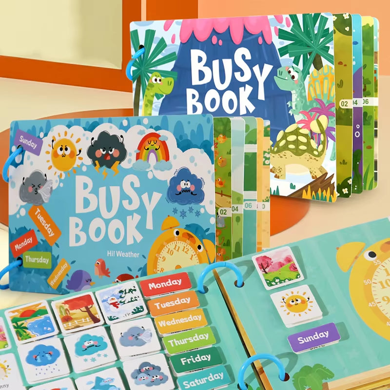 Busy Book™ — Montessori-Inspired Learning Adventure & Skill Development Book for Young Learners (Dinosours)